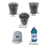 Kit Palitos Lentilha Esferas 2mm Aço Inox Shampoo E Pó B5