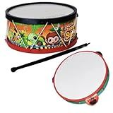 Kit Pandeiro E Tambor Infantil Musical Panderinho Brinquedo Educativo