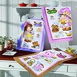 Kit Pano Copa Felpudo Prata Estampado C 3 Pcs 45cmx65cm