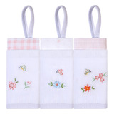 Kit Pano De Boca Bordados Papi Prendedor Flor 3 Peças