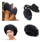 Kit Pantufa   Touca Para Dormir  Skin Care Ou Mesmo Cozinhar