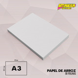 Kit Papel Arroz A3 Branco 50