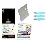 Kit Papel Canson Aquarela Aquarela Pentel 12 Cores Gode Sinoart Kit Pinceis