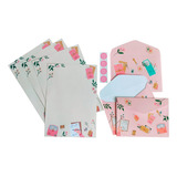 Kit Papel De Carta Com Envelope E Lacre Coleção La Palomita