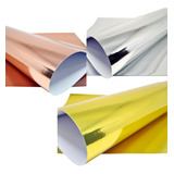 Kit Papel Laminado Dourado Rose Gold Prata 250g m 30 Folhas