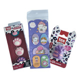 Kit Papelaria Borracha E Apontador Tris Patinhas Gato Kawaii