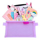 Kit Papelaria Cherry Kawaii 15 Itens Fofos