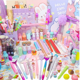Kit Papelaria Fofa Kawaii Caixa 15 Itens Materiais Escolares