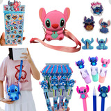 Kit Papelaria Fofa Stitch Criativo Escolar Bolsinha Infantil