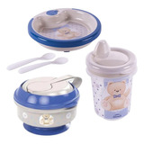 Kit Papinha Prato Infantil Térmico Tigela