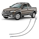 Kit Par Cabo De Aço Tampa Traseira Fiat Strada 2007 Até 2013