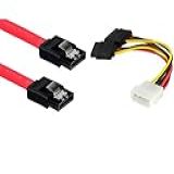 Kit Par De Cabo Sata Dados Com Trava 50cm E Força Para Ssd Hd Gravador Dvd 4 Pinos 10cM