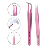 Kit Par De Pinças Alongamento De Cilios Fio A Fio Vetus