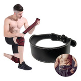 Kit Par Faixa Compressão Joelhos Cinturão Musculação