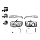 Kit Par Farol Principal Mercedes Axor Lanterna Aro Ld E Le