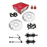 Kit Par Freio A Disco Mecânico Absolute Pinças Cubo Aluminio