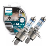 Kit Par H4 Lâmpada Philips X treme Vision Pro 150 Halogena