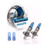 Kit Par Lâmpada Super Branca Philips H1 4300k Par Pingo W5w