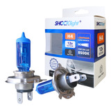 Kit Par Lampadas Super Branca H4 8500k 12v P Farois Halogena