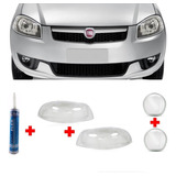 Kit Par Lente Farol Palio C milha C cola G4 2008 2009 Foco Simples Elx Reta