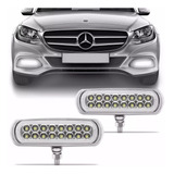 Kit Par Milha Strobo Safetycar Slin 16 Leds Branca Farol