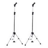Kit Par Pedestal Prato Bateria E Carrilhão Reto Cromado