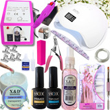 Kit Para Alongamento De Unhas Em Gel Completo Manicure Lixa