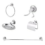 Kit Para Banheiro Acessórios De Metal Aço Inox 5 Peças Completo