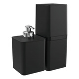 Kit Para Banheiro Com 2 Peças Smile Preto