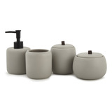 Kit Para Banheiro Lavabo Em Cerâmica 4 Peças Mart