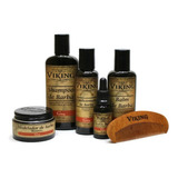 Kit Para Barba Completo Viking Pente De Barba Necessaire