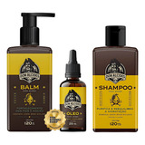 Kit Para Barba Don Alcides Shampoo Balm Óleo Lemon Bone