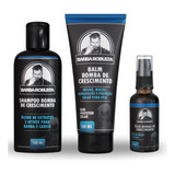 Kit Para Barba Shampoo Balm Óleo Barba Robusta