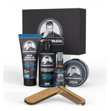 Kit Para Barba Shampoo Óleo Balm Cera Pente