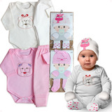 Kit Para Bebê 5 Peças Inverno Touca Luva Meia Body E Mijão