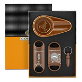 Kit Para Charuto Cinzeiro Cortador Reto E V Furador Na Caixa