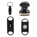 Kit Para Charutos Cortador V E Reto Furador Suporte Descanso