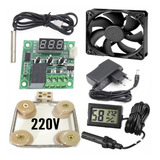 Kit Para Chocadeira 220v Termostato Medidor Umd Fonte Cooler