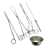 Kit Para Colocação De Diu Aço Inox 5 Peças Tesoura 23cm