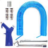 Kit Para Compressor Ar Direto Com Mangueira Espiral Pu 5m