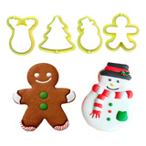 Kit Para Confeitaria C 4 Pçs Cortadores Natalinos 1 Biscuit