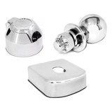 Kit Para Engate Reboque Bola 50mm Capa 100mm Aço Tomada Crom