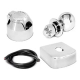 Kit Para Engate Reboque Bola Capa Aço Inox Tomada Cromada