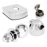 Kit Para Engate Tomada E Bola Cromada Capa Aço Inox