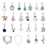 Kit Para Fazer Joias-Calendário De Contagem Regressiva De Pulseira De Natal Para Meninas - 24 Caixas Portáteis De Calendário Do Advento Para Crianças- Meni E Meninas Kumprohu