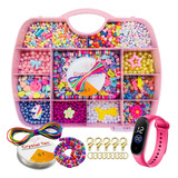 Kit Para Fazer Pulseiras 3200 Peças Miçangas Infantil Brinde