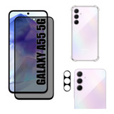 Kit Para Galaxy A55 5g Película Privativa Capa Câmera