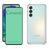 Kit Para Galaxy M55 5g Película Cerâmica Capa Tpu