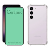 Kit Para Galaxy S23 5g Película Cerâmica Capa Tpu