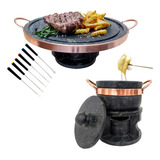 Kit Para Grelhar Carne E Queijo 500 Ml E 27 Cm 6 Garfos